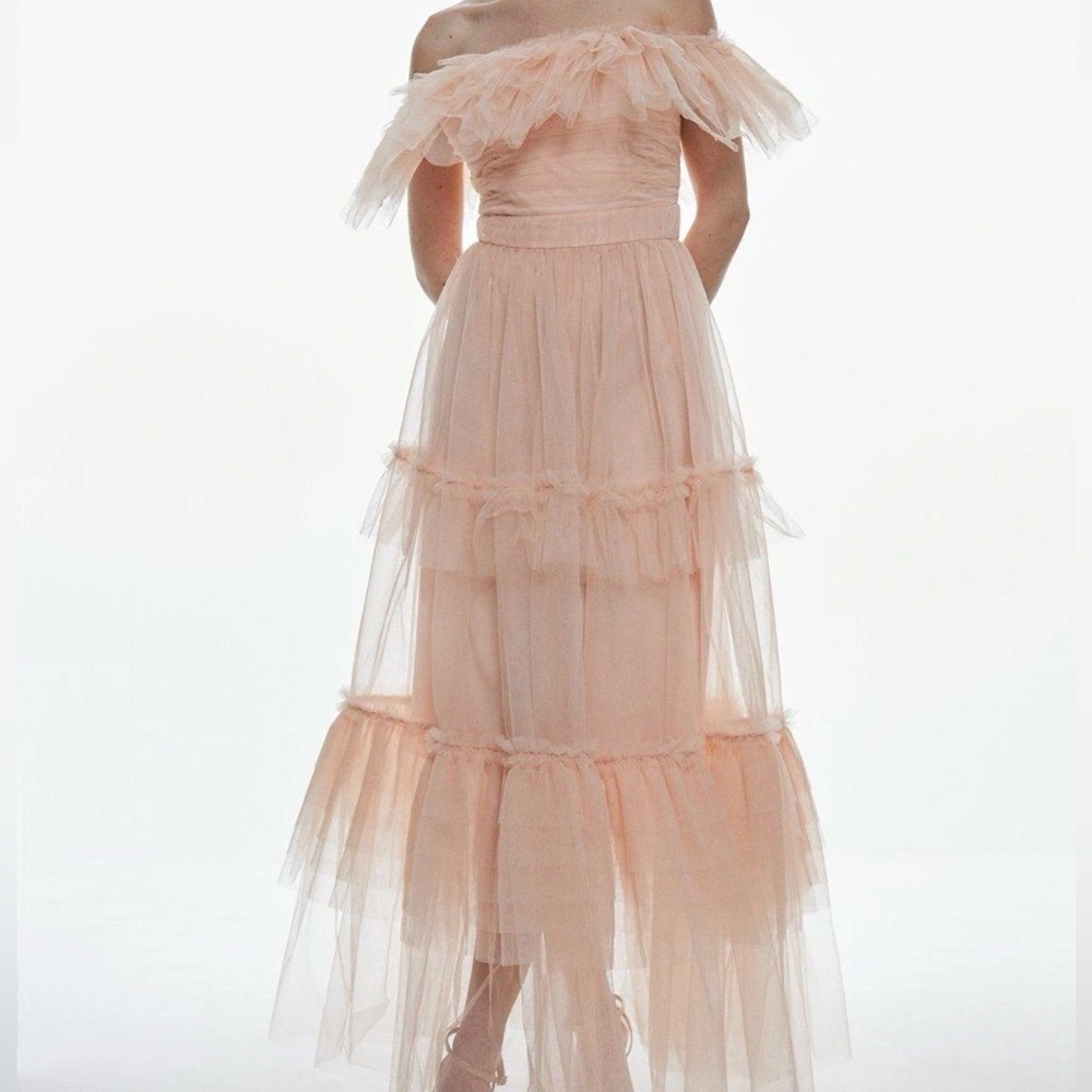 KAREN MILLEN | Tulle Corseted Bardot Maxi Dress